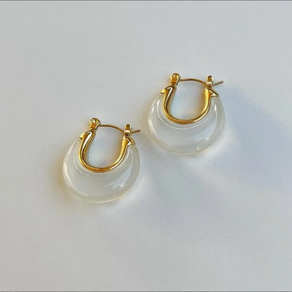 New! “Stila” Clear Resin Hoop Earrings